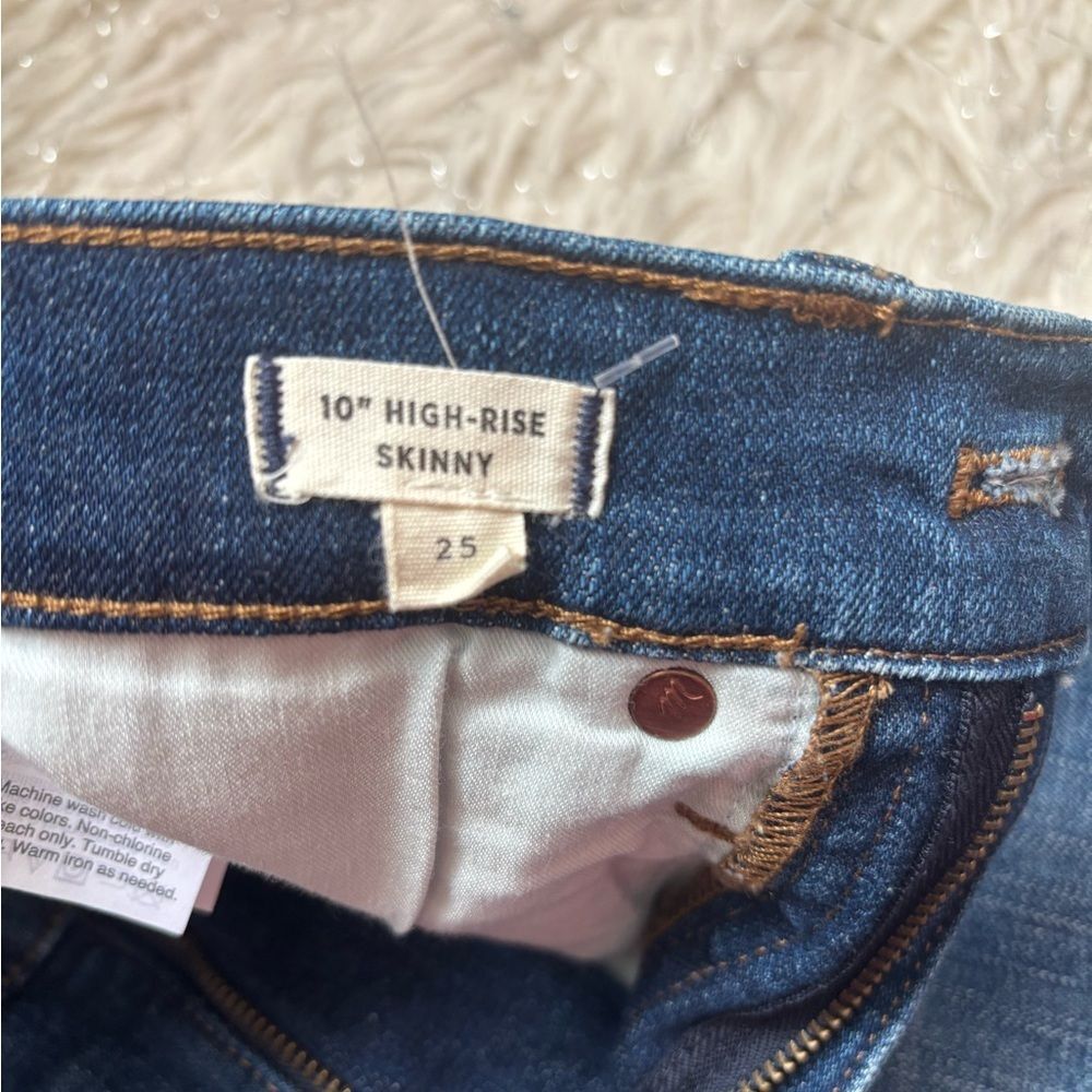 Madewell Dark Wash Blue Women’s 10” High Rise Skinny Jeans Size 25 - Picture 3 of 13